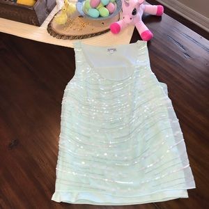 Express sequin tank, mint color. Size L. Beautiful